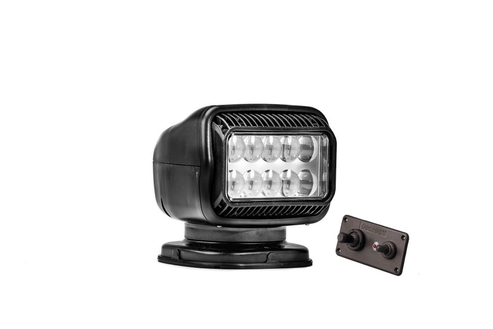 GOLIGHT- GT Series Remote L.E.D. Spotlight - Black, Permanent Mount, Hardwire Dash Mount Remote